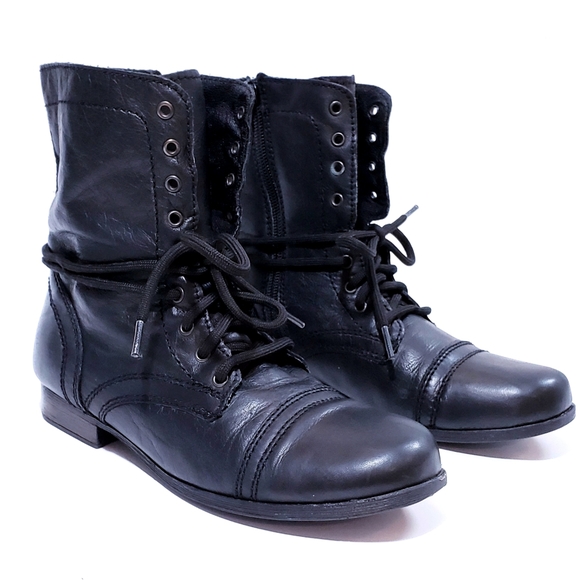 Steve Madden Troopa Combat Leather Boots - Picture 2 of 8